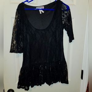 ✅ *All tops: 5 for $25*  Black Lace Blouse